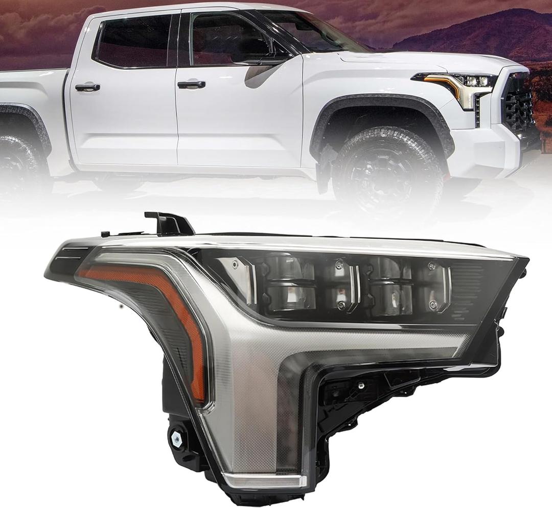 munirater Headlight Assembly Replacement for 2022-2023 Tundra Right Headlamp w/o Auto Leveling Passenger Side 81110-0C260