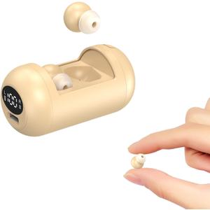 Invisible Mini Small Tiny Earbuds Wireless Bluetooth ENC Noise Cancelling In Ear Buds Discreet Headphones Hidden Low-Profile Earphones for Small Ear Canals Men Women Sleep Audiobooks Work Sports