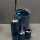 Otostar Bathroom Accessories Set 6 Piece Housewarming Gifts Set Plastic Bathroom Accessory Set Includes Toothbrush Holder Soap Dispenser Tumbler Soap Dish Toilet Brush Holder Trash Can (Dark Green)