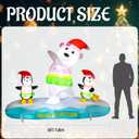 6ft Christmas Inflatable Surfing Snowman Outdoor Decorations Christmas Blow up Yard Decoration with Built in LED Winter Xmas Snowman Inflatables for Holiday Party Indoor Outdoor Lawn Decor