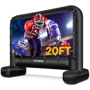 VIVOHOME 20 FT Inflatable Projector Screen for Outside, Blow Up Movie Screen Outdoor Use, Mega Large TV Screen with Carry Bag for Backyard, Tube Leg Support