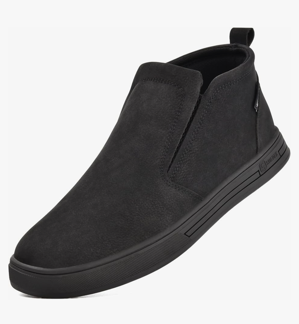 SUADEX Mens Slip On Non Slip Work Shoes,Waterproof Arch Support Food Service Shoes, Lightweight Chef Kitchen Restaurant Resistant Sneakers,Black Zapatos Trabajo, 10.5 size