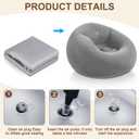 Realspring Inflatable Bean Bag Chairs for Adult Blow up Chairs Lazy Sofa Folding Portable Inflatable Chair for Movie Outdoor Room Bedroom Reading Camping(Grey), 39.37 x 21.65 x 11.02 inches