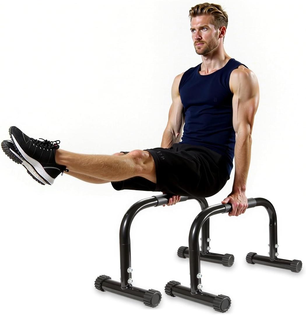 AmazeFan Parallettes Bars, High Steel Push Up Bar Strength Training For Handstands, Calisthenics Bars & Dip Bars, Calisthenic, Push Up Stands Handle for Floor Workouts Calisthenics Equipment  (12in, Black)