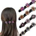Glittering Crystal Stone Braided Hairpins, Hummingbird Hairpin with Crystal Flower, Clover Rhinestone Hairpin, Large Hair Pins for Thick Hair with 3 Mini Hairpins for Women and Girls
