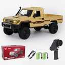 MN82 RC Rock Crawler, 2.4Ghz Toyota Remote Control Truck, 4WD 2 Speeds Switch RC Crawler Off-Road Pick-up with 2 Upgraded 1200mah Battery, 1/12 Scale Trucks (with Gift)