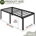 Yicensen 20 Inch High Twin XL Bed Frames with Rounded Corner Legs, Heavy Duty XL Twin Metal Platform Bed Frame No Box Spring Needed, Easy Assembly, Noise Free, Black