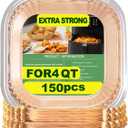 Air Fryer Liners Disposable 4QT for Chefman Air Fryer, 7.5 Inch 150Pcs Parchment Paper Liners for Beelicious 8-in-1 Smart Compact 4QT Air Fryers