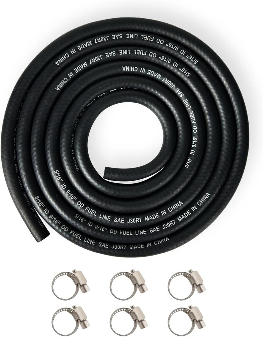 YAMAKATO 5/16 Fuel Hose Line NBR Braided SAE J30R7 9.5 Feet Rubber Tubing