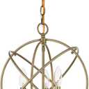 Livex Lighting, 40904-01, Aria, Convertible Pendant Chandelier/Semi-Flush, Antique Brass