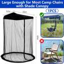 63" H Canopy Chair Mosquito Net, Mosquito Mesh Chair Net with Waterproof Roof and Zipper Opening, Mosquito Net Chairs Cover for Outdoor Hunting Fishing Camping, Excluding Chair or Support