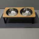 Upgraded Elevated Cat Bowls with Food Mat+2Pack 5.5Inches Replaceable Bowl