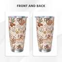 Western Cow Print Tumbler with Lid and Straw, 20 OZ Stainless Steel Water Bottle Coffee Mug Double Wall Insulated Cup gifts for Women Men