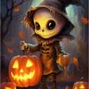 4 x Halloween Diamond Art Kits for Adults-Halloween 5D Diamond Painting, Gem Art for Adults, Horror Gem Painting Kits for Wall Home Decor Arts Craft 12x16inch (G4729)