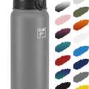Fanhaw 32 oz Insulated Stainless Steel Water Bottle with Anti-Dust Chug Lid, Leakproof Vacuum Sports Bottle for Men & Women (Gray)