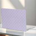 BYCeKe for MacBook Pro 14 inch Case 2026-2021 M5 M4 M3 M2 M1 A3434 A3112 A3185 A3401 A2918 A2992 A2779 A2442,Checkered Textured Cream Leather Hardshell & Keyboard Cover for Mac Pro14, Checkerd Lavender