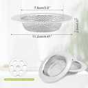 Quacc 2 PCS Sink Strainers for Kitchen Sink Drain Basket, Upgraded 2-Layer Safe Design Stainless Steel Sink Protector Screen Disposal Strainer Drainage Stopper (Outer Diameter 4.4")