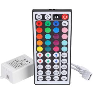 SUPERNIGHT RGB LED Light Strip Remote Controller, Dimmer for RGB LED Strip Lights, 44 Key Wireless IR Remote Controller for SMD 5050 3528 Rope Lights