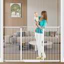 Fairy Baby 40.5" Extra Tall Baby Gates for Doorways, 54.8"-60.2" Extra Wide Dog Pet Gate for House, Metal Pressure Mounted Walk Through Baby Gate, No Drill Safety First Child Gate for Doorways, White