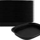 Restaurantware-Chef 101 59 Ounce Food Containers, 100 Microwavable To Go Box - Durable, Stackable, Black, Plastic Rectangular Containers, Pack Hot And Cold Food, For Takeaway, Disposable
