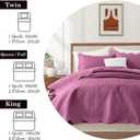 IR Imperial Rooms Twin Quilt Bedding Set Size (68 x 86) + 1 Pillow Shams (20 x 26 + 2) - 2 Pcs All Season Lightweight Reversible Microfiber Coverlet Embossed Quilt Bedspread (Purple)