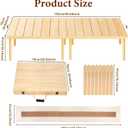 60" x 30" Boho Low Picnic Table, Portable Wooden Folding Picnic Table with Table Runner for Camping, Beach, Garden, Picnic, Party, Indoor & Outdoor Use, Seats 6-8 People, 8-Leg Design