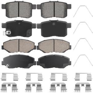Front Ceramic & Rear Semi-Metallic Brake Pads Set for Honda Accord Only 2.4L LX/LX-S/LX-P 2008-2010 8PCS