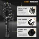 Front Complete Struts Assembly Shock Absorber 172751 172750 Fit for Ford Escape 2014 2015 2016 2017 2018 2019, with Coil Spring, 2PCS