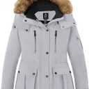 wantdo Plus Size Winter Coats for Women Parka Overcoat Warm Winter Jacket with Hood (2X, Gray)