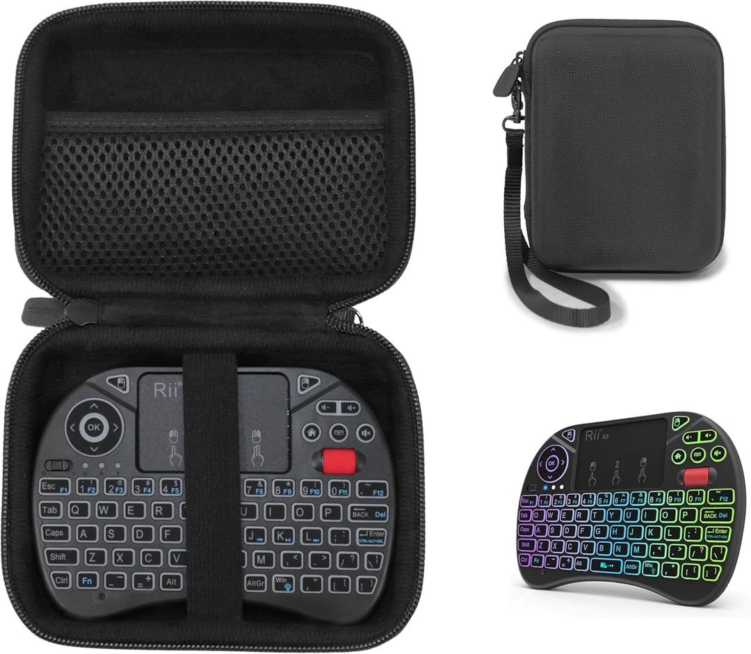 CaseSack Case for Rii X8 Mini Keyboard, 2.4GHz Portable Wireless Keyboard with Touchpad Mouse (Black)