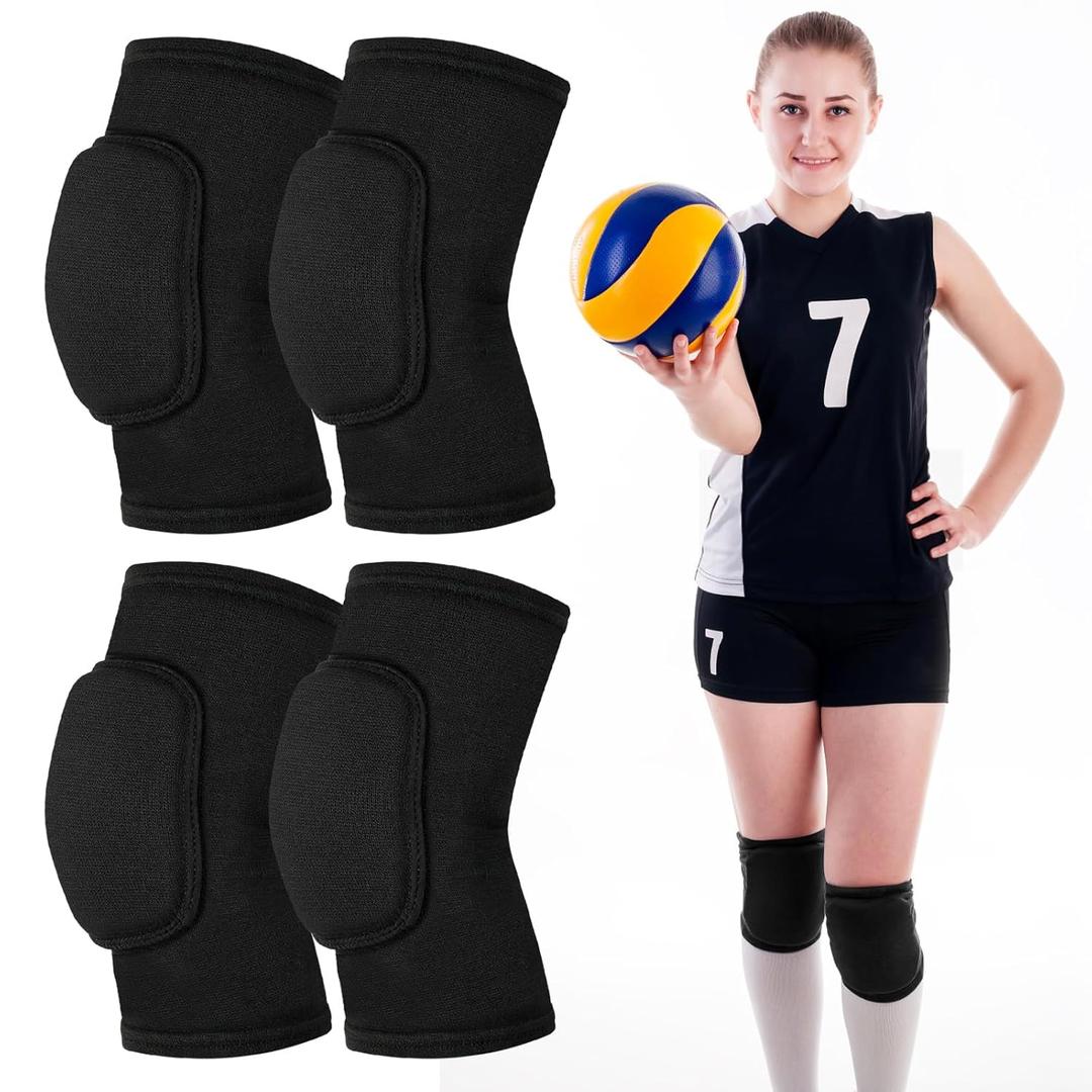 Volleyball Knee Pads, Knee Pads Volleyball Girls 2 Pairs, Knee Pads for Women Youth Kids, Soft Black Kneepads for Sports Dance Volleyball Football Yoga Tennis Running Cycling Workout Climbing, Size S