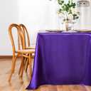 Horbaunal 4 Pack Purple Satin Tablecloth 60 x 102 Inches Rectangle Satin Table Cover Bright Silk Table Cloth Smooth Table Decoration for Wedding Party Banquet
