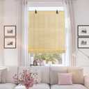Bamboo Blinds Bamboo Shades Roll Up Light Filtering Window Shades Curtains for Interior Windows Home Patio Porch Natural 48''W X 72''H