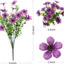 Artifical Flowers for Outdoors,24 Bundles Uv Resistant Artificial Outdoor Flowers for Decoration,Realisic Fake Flowers for Planters,Faux Silk Flowers for Outside Home Decor Indoor Window Box Vase
