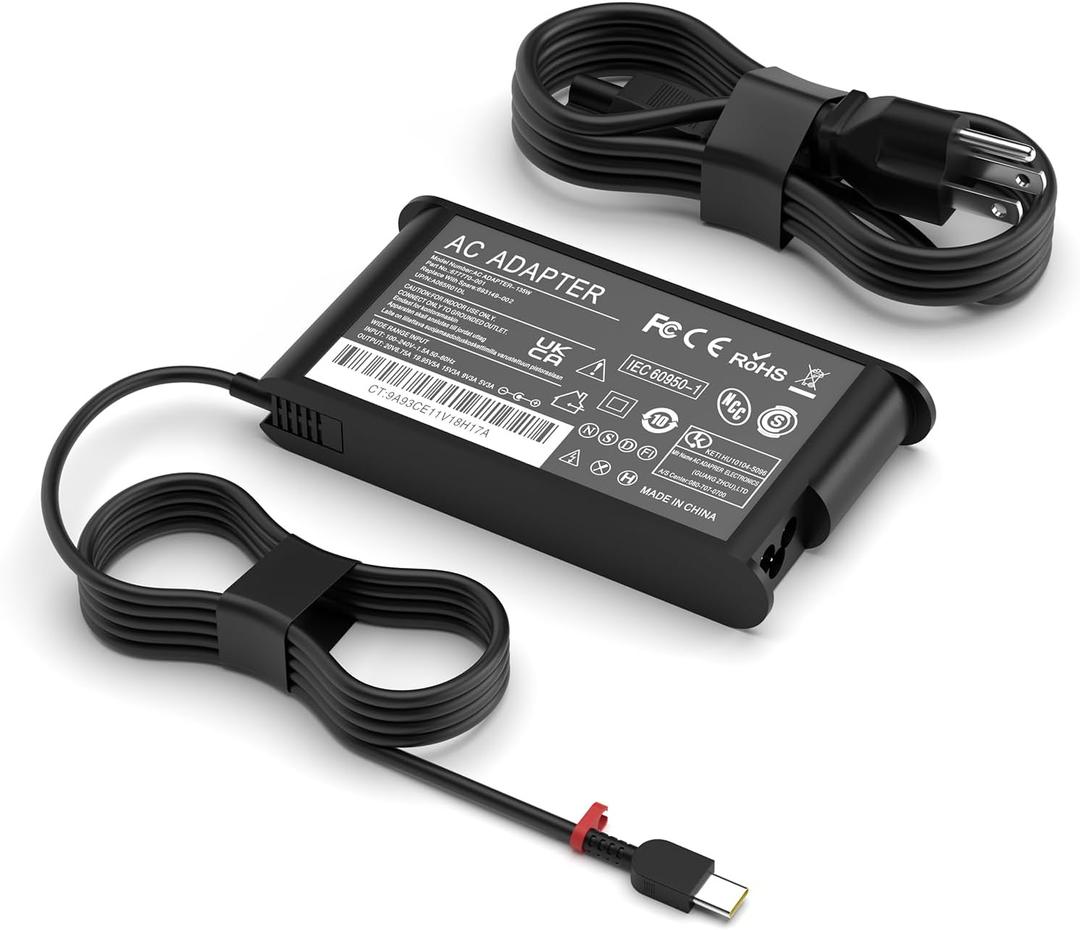 135W USB C Laptop Charger Compatible with Lenovo ThinkPad Z16 P16s P15s P14s E16 E15 E14 T16 Yoga/Slim Pro 9 7 6 7i 9i Book 9 ThinkBook 16 14p 14 15 14s IdeaPad Slim/Pro 9 7 5 Legion 9 Laptop