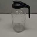 64oz Glass Pitcher with Lid, 2 Quart Mason Jar Pitchers with Lid and Spout, Wide Mouth Breast Milk Pitcher Glass Jug Sun Tea Pitchers, Cold Brew Coffee pitcher, Fridge Container for Water, Juice, Tea (Black)