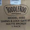 Toddleroo by North States - Easy Swing & Lock Baby Gate Series 2: Hardware Mounted Metal Safety for Stairs & Doorways - Adjustable 28.68 to 47.85 Inches Wide - 31 Inches Tall - Matte Bronze