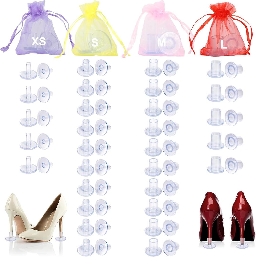 30 Pairs 4 Sizes Heel Protectors for Grass, High Heel Stoppers for Grass, Clear Stiletto High Heel Caps for Walking on Grass