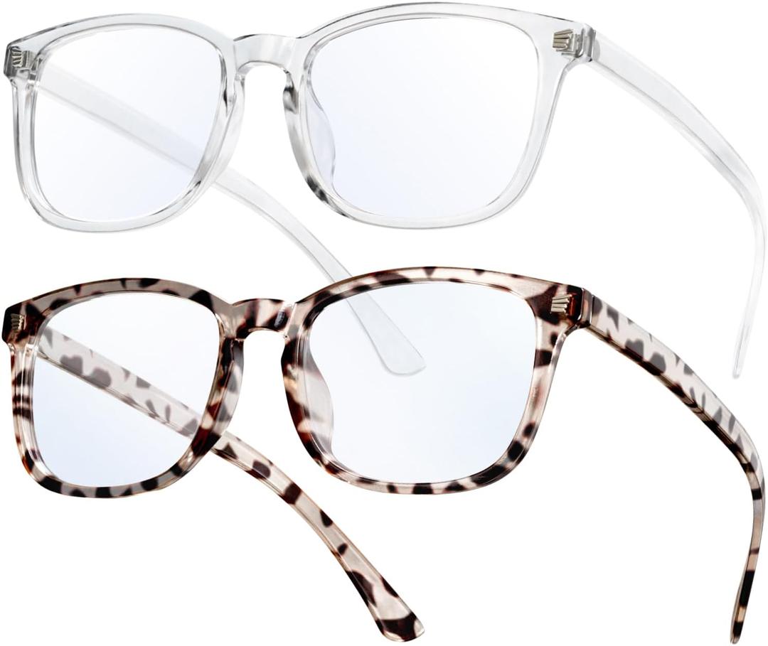 livho High Tech Blue Light Glasses - Advanced 99% Blue Light Blocking Computer Glasses - Anti Eyestrain & UV Glare Protection (*B5 Leopard+clear)