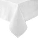 Laura Ashley Harper Luxuriously Smooth Fabric Tablecloth for Formal or Casual Dining, Holiday, Banquet, Wedding or Party, 60" x 102", White