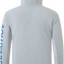 Mens Sun Hoodie Fishing Shirts UPF 50+ UV Protection Long Sleeve Rash Guard Lightweight SPF Swim Running Quick Dry (Gray, XXL)
