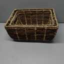 StorageWorks Wicker Baskets for Organizing, Handwoven Storage Basket with Built-in Handles, Banana Leaf Organizer for Home Decor, Set of 2