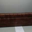 Apicizon 44.5Entryway Bench, Soft Faux Leather Indoor Bench with Metal Legs, Modern Cushion Ottoman Bench for Bedroom, Living Room, Entrance, Dining Room, Brown