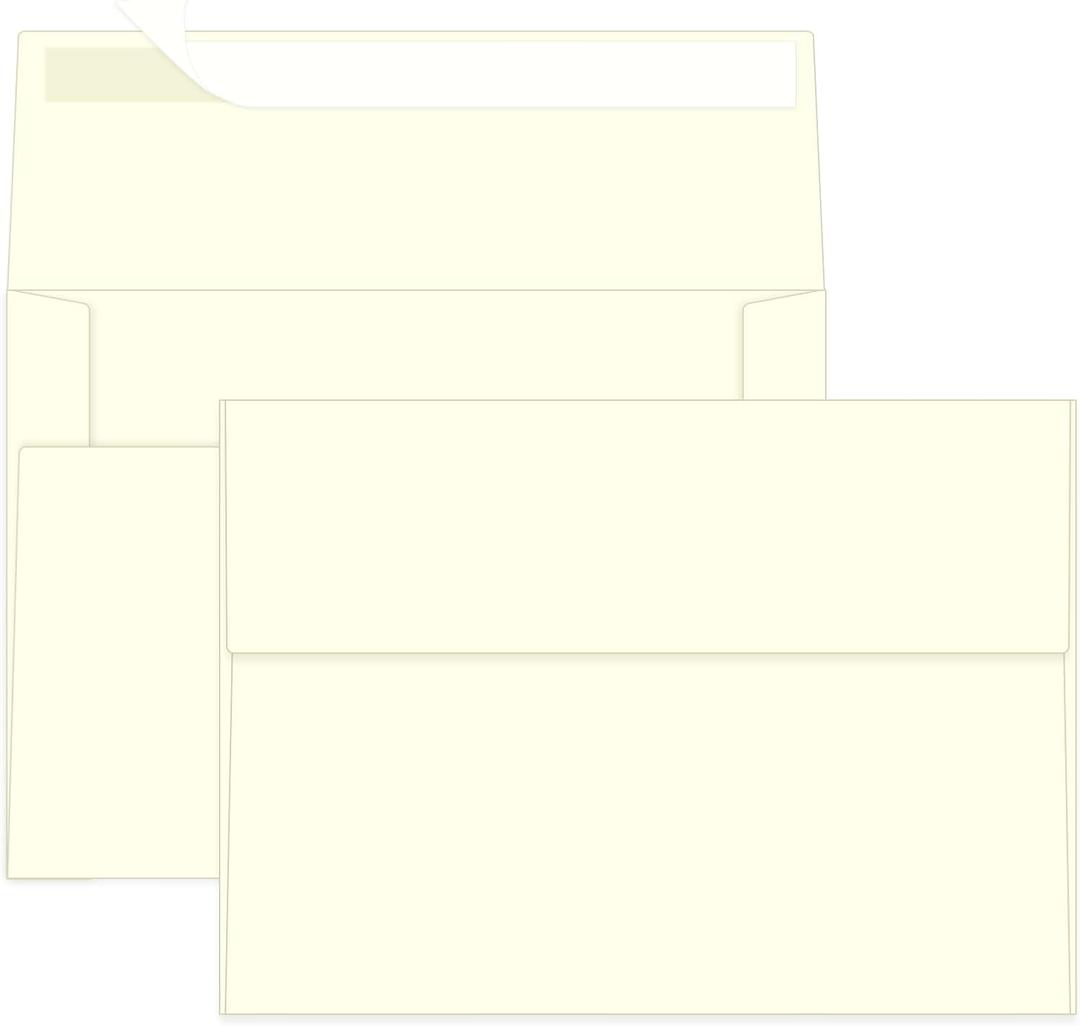 100 Packs 5x7 Cream Envelopes, A7 Envelopes for Card Invitation Wedding Birthday Party Baby Shower
