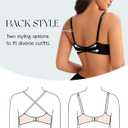 Push Up Bras for Women Padded Add Cup Size Sexy Plunge Demi Bra Underwire (Black), 38C
