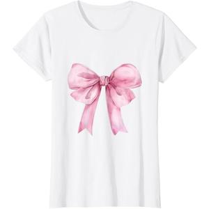 Coquette Pink Bow for Women Girls Cute Pink Coquette Bow T-Shirt, M