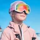 Kids Ski Goggles for Boys Girls Aged 3-14, 100% UV Protection OTG Ski Goggles