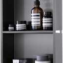 MENATT 24"x 12" Shower Niche for Wall - Stainless Steel Recessed Niche with Double Shelves No Tile Needed Waterproof Shower Storage (Black)