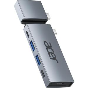 Acer 6 in 2 Detachable USB C Mac HDMI Adapter Multiport Hub Dongle for MacBook Pro/Air M3 M2 M1 13"-16" with 4K@60Hz, Compatible with Thunderbolt 3/4, 100W PD Charging, 2 USBA & 2 USBC 3.0 Data Ports