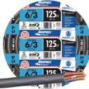Southwire 63950002 125ft. 6 Gauge 3 Conductor Nonmetallic Sheathed Type NM-B Cable, Black